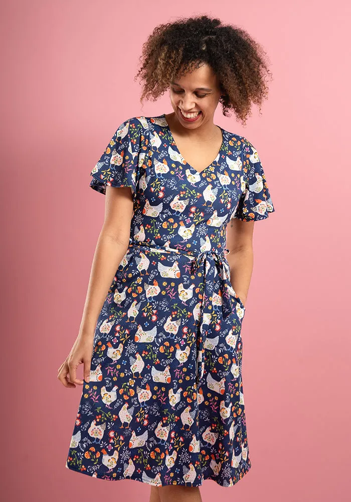 Mabel Pretty Hens Print Dress