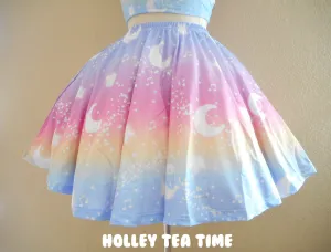 Magical Fairy Time - Rainbow Sunset Skater Skirt [Made To Order]