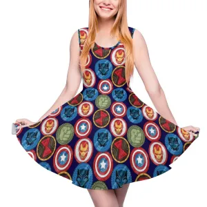 Marvel Shields Women's Sleeveless Round Neck Skater Dress