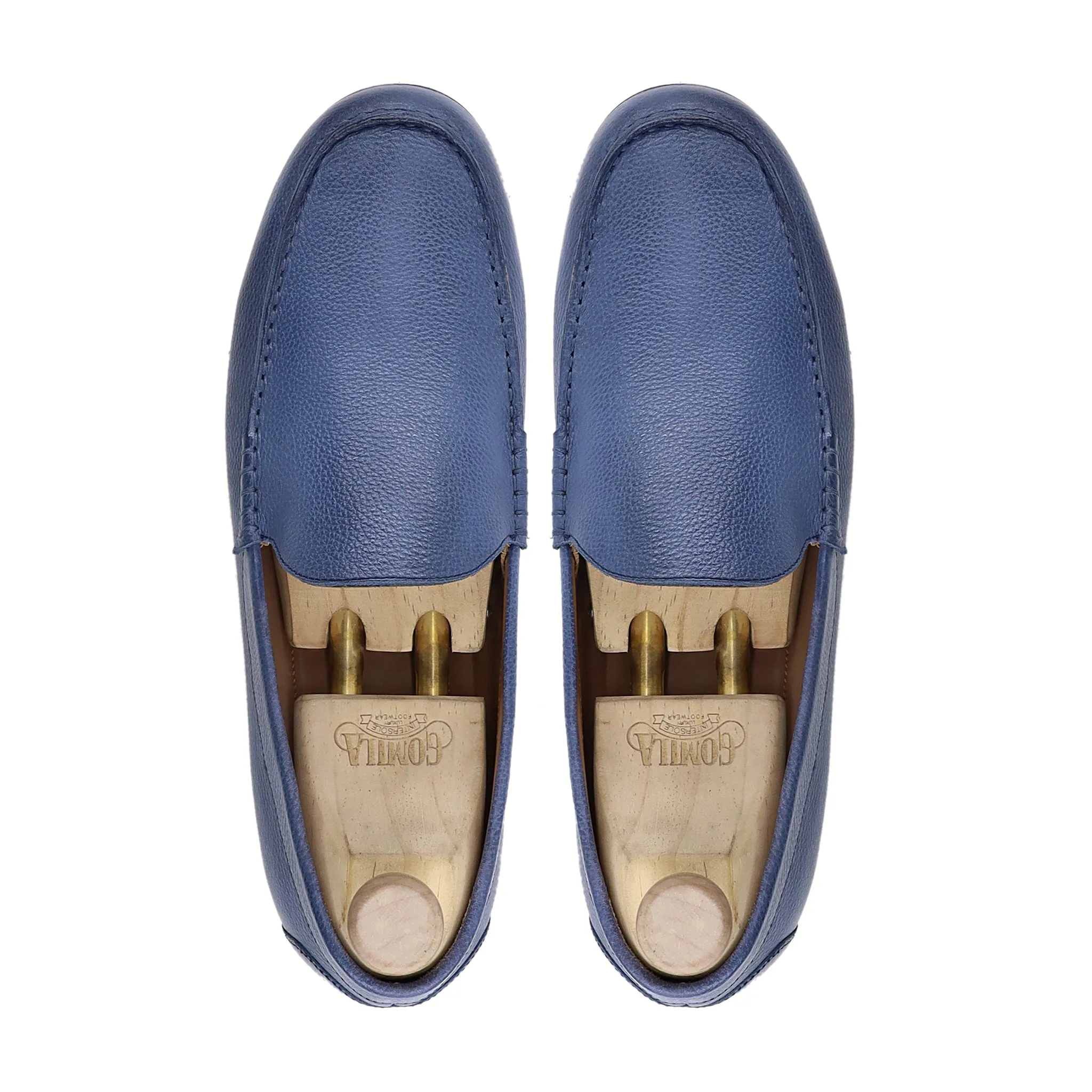 Meghan - Men's Blue Pebble Grain Leather Loafer