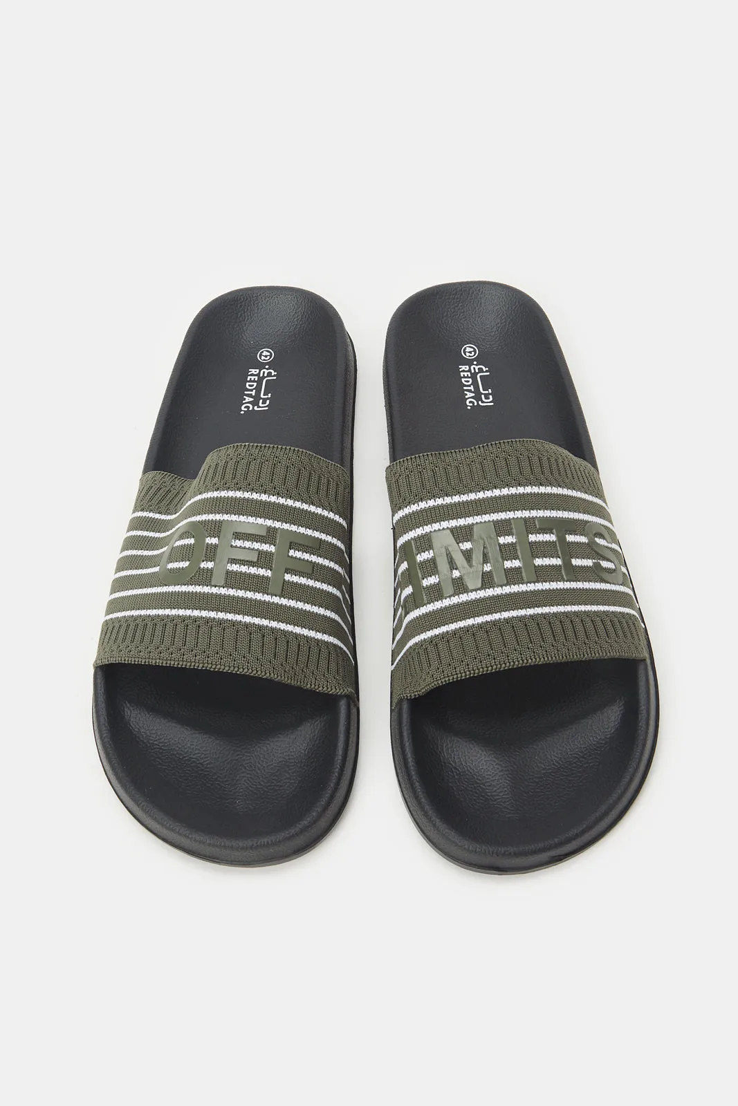 Men Grey Embossed Upper Slide