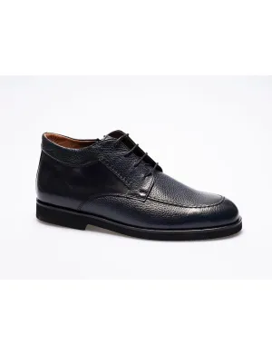 Men Navy Blue  Genuine Leather Classic Shoes