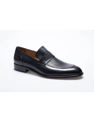 Men  Navy-Blue Genuine Leather Classic Shoes