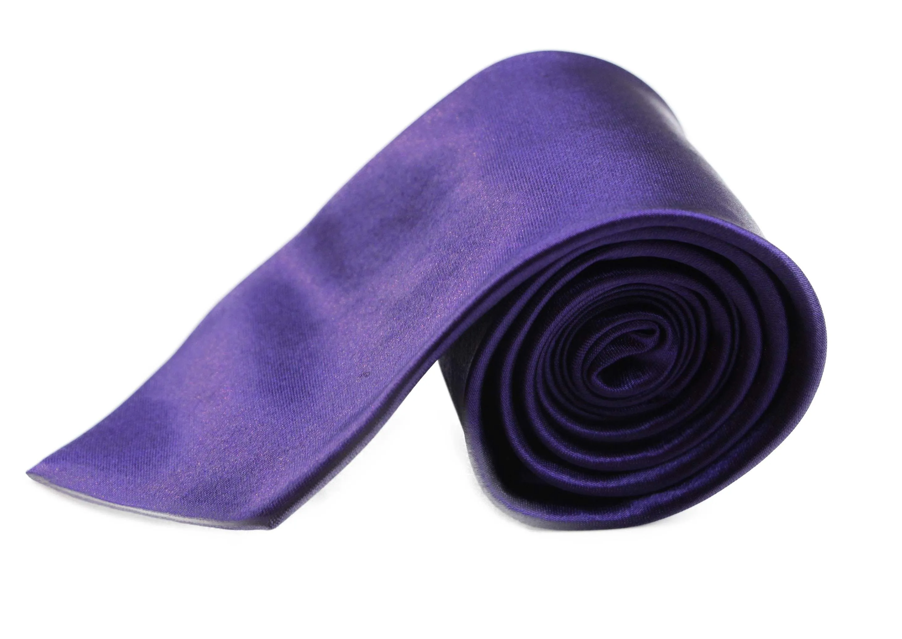 Mens Dark Purple 8cm Plain Neck Tie