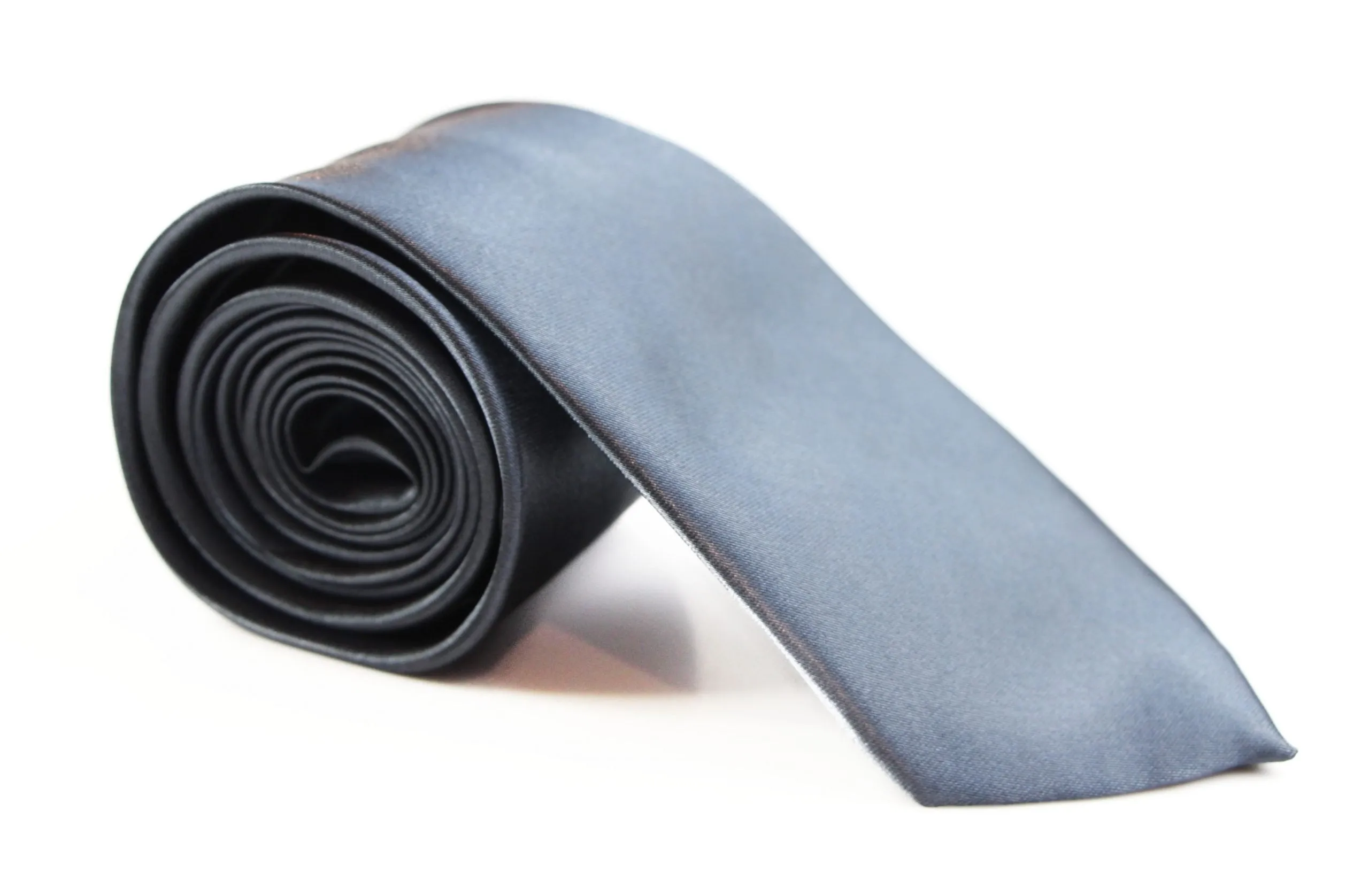 Mens Gunmetal 8cm Plain Neck Tie