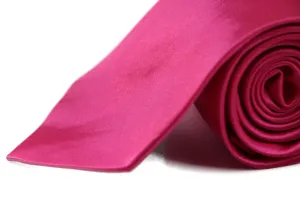 Mens Hot Pink 8cm Plain Neck Tie