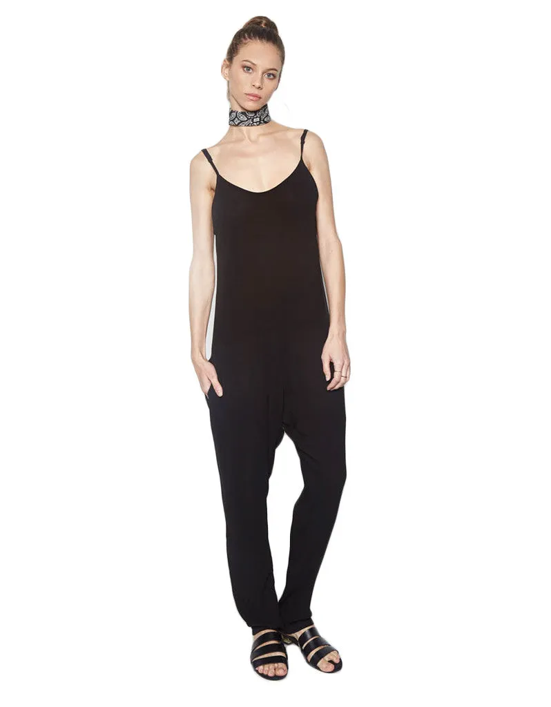 Michael Lauren Dre Tank Pant Romper in Black