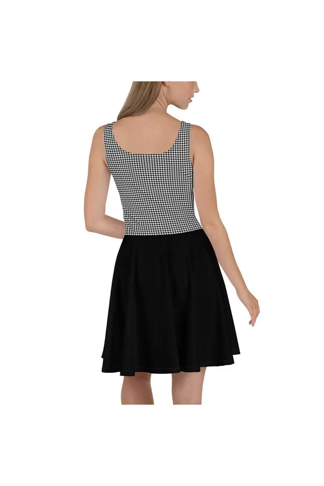 Micro Houndstooth Skater Dress