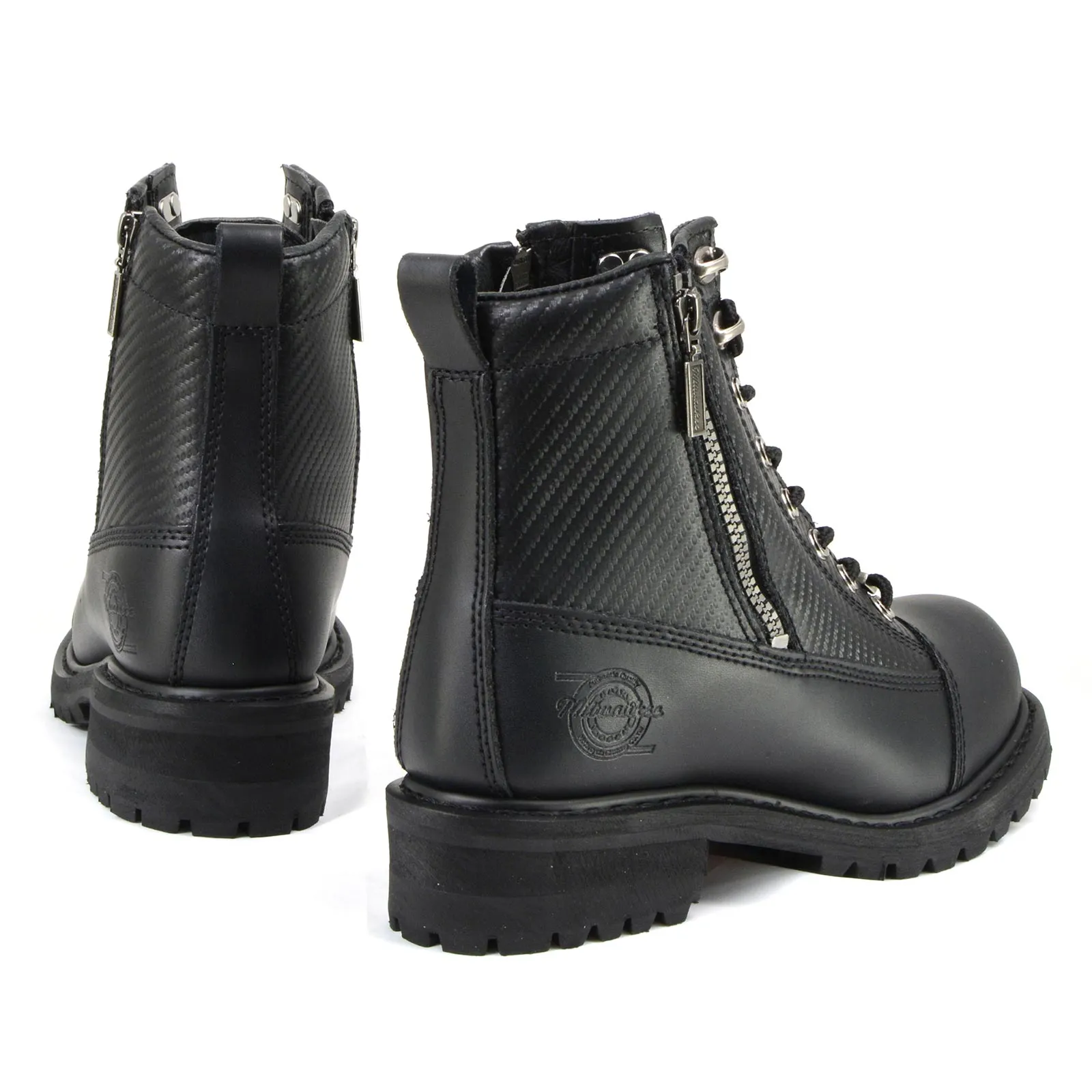 Milwaukee Motorcycle Clothing Company MB408 Men's Black Accelerator Motorcycle Leather Boots