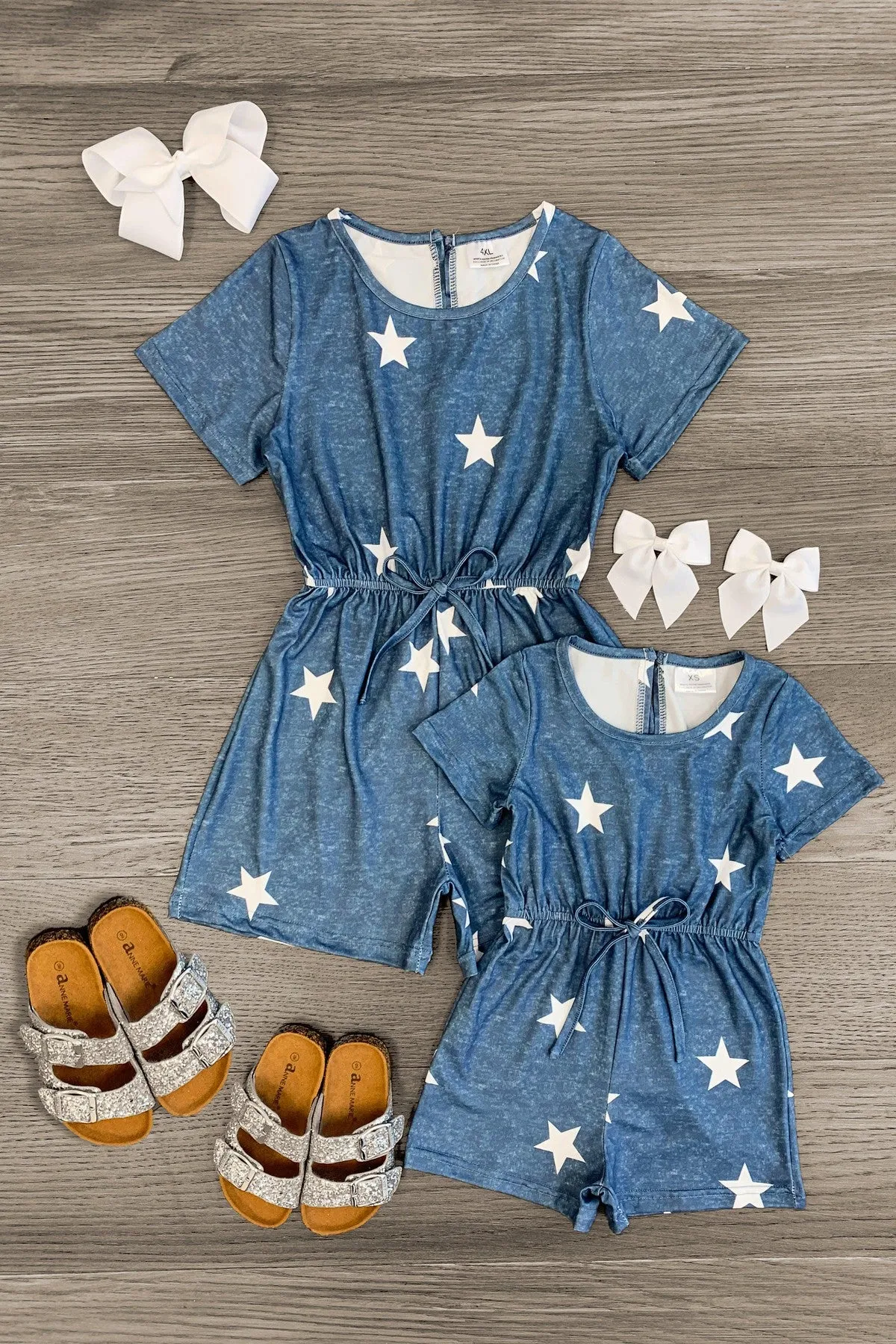 Mom & Me - Blue Stars Romper