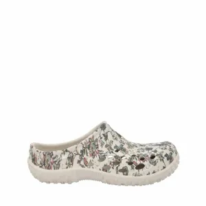 Muck Footwear Women MUCKSTER LITE CLOG WHITE/FLORALPRINT