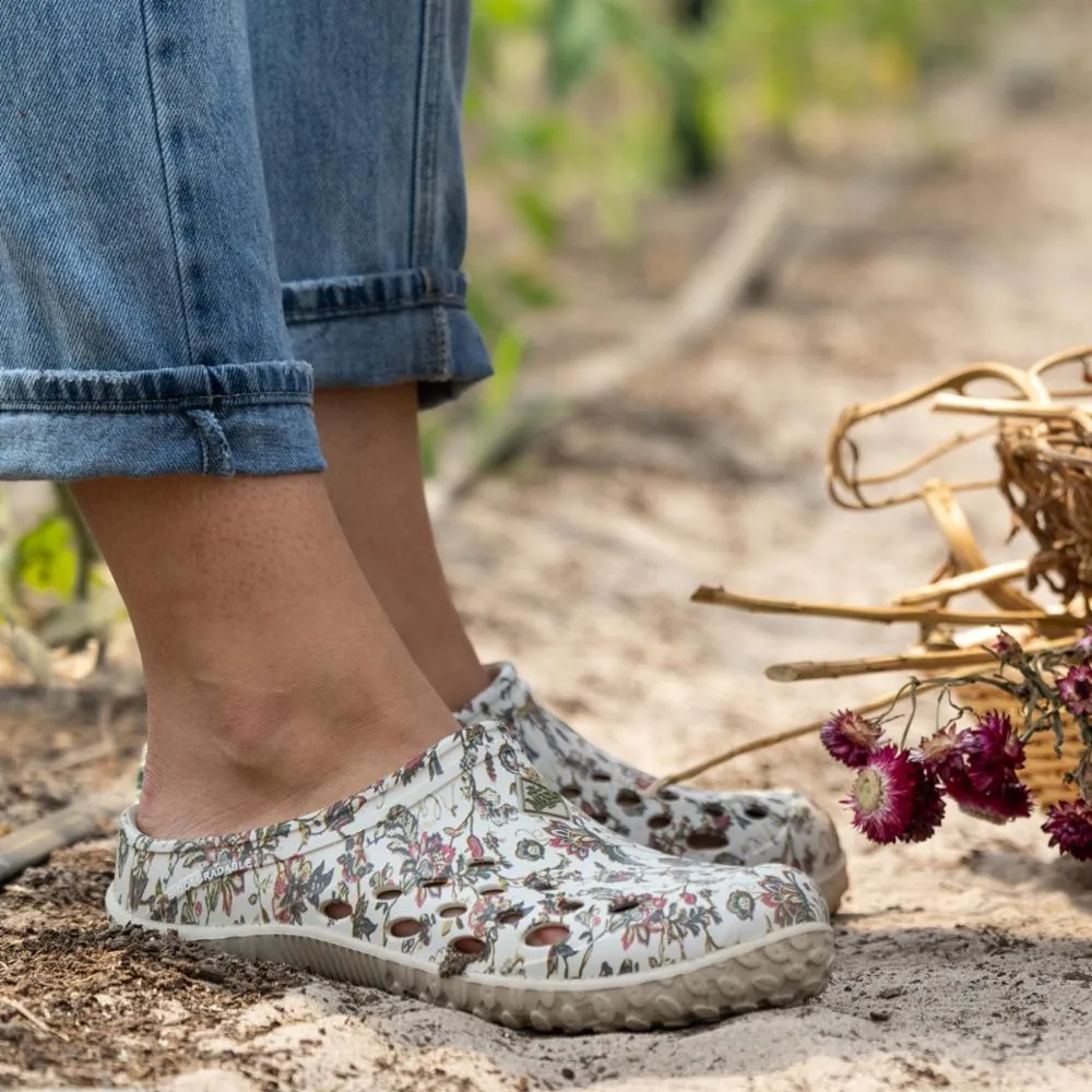 Muck Footwear Women MUCKSTER LITE CLOG WHITE/FLORALPRINT