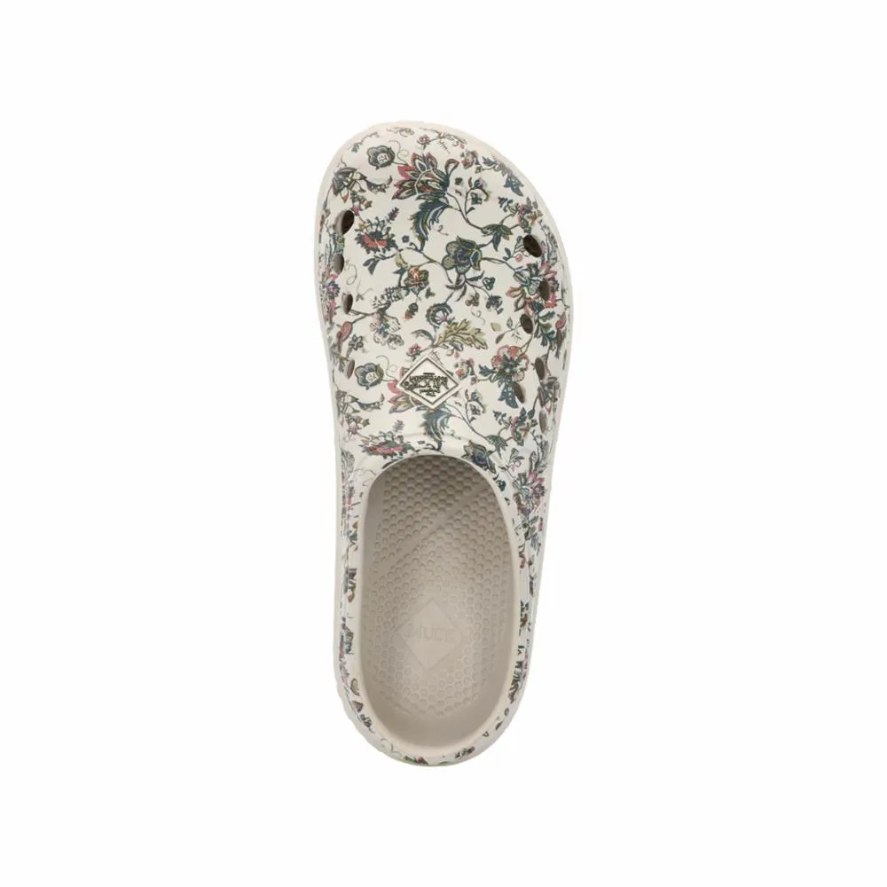 Muck Footwear Women MUCKSTER LITE CLOG WHITE/FLORALPRINT