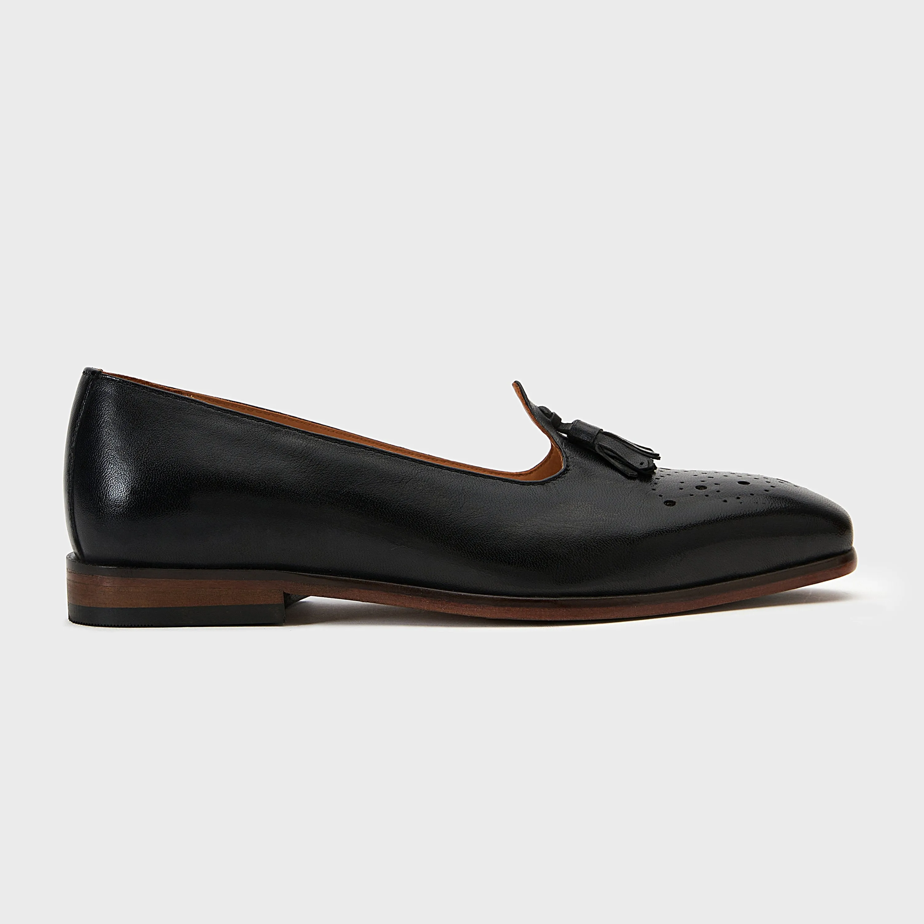 Nagra Tassel & Brogue | Black Leather