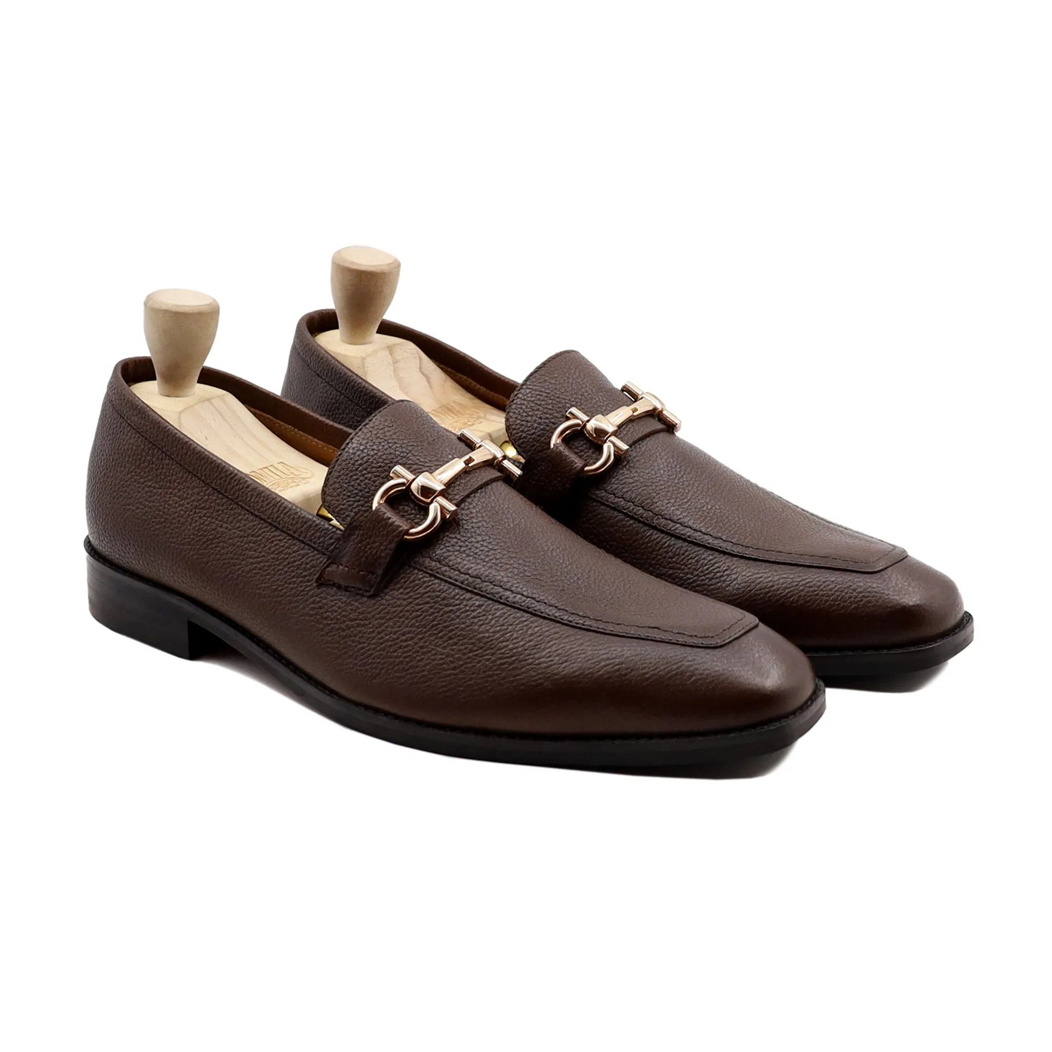 Naperville - Men's Brown Pebble Grain Leather Loafer