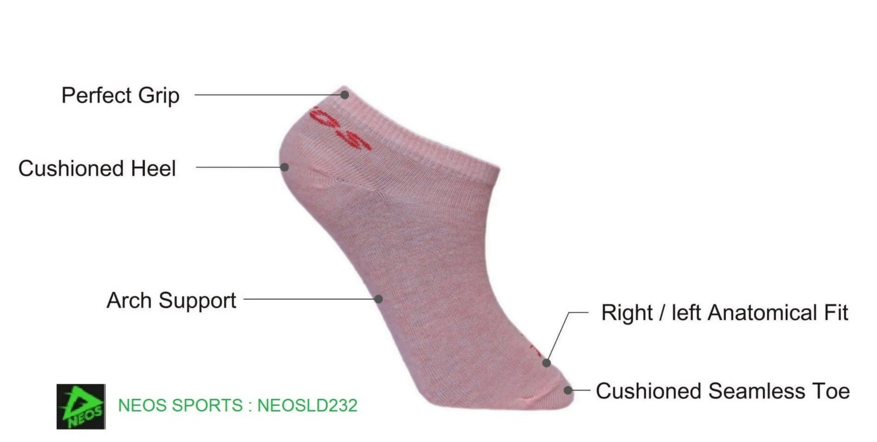 Neos Sports Women No Show Socks