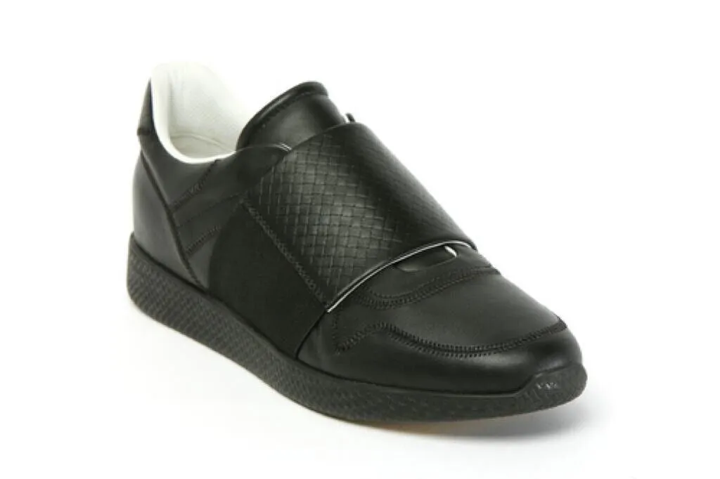 NIB $730 Bottega Veneta Men’s Black Calf Leather Sneakers 12 US (45 Euro) 548361