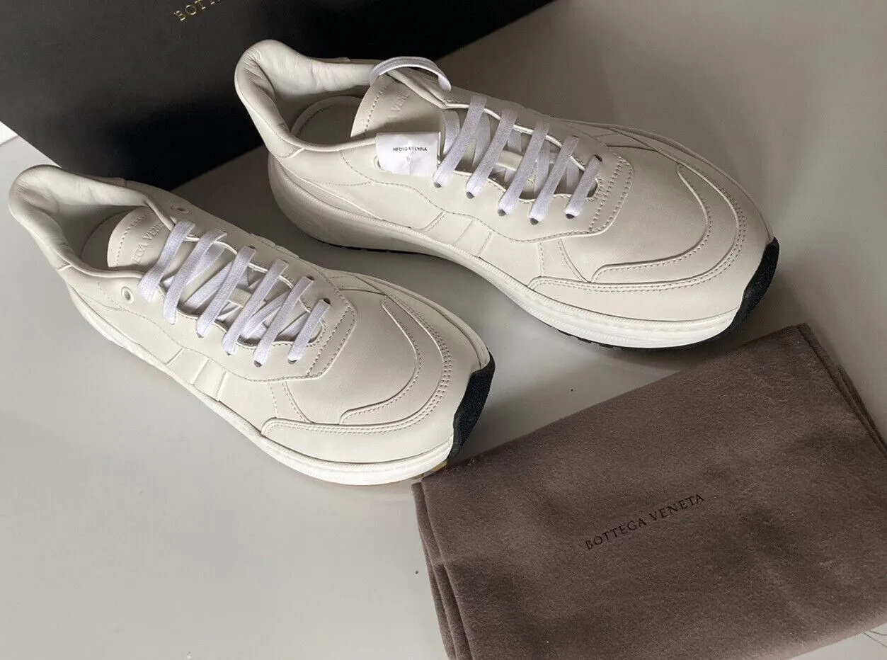 NIB $850 Bottega Veneta Men’s White Calf Leather Sneakers 11.5 US 565646 9117