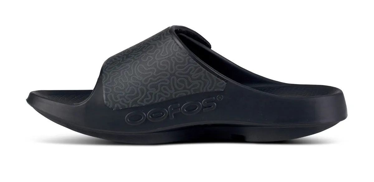 OOFOS OOahh Sport Flex Unisex Slide - Black Labyrinth