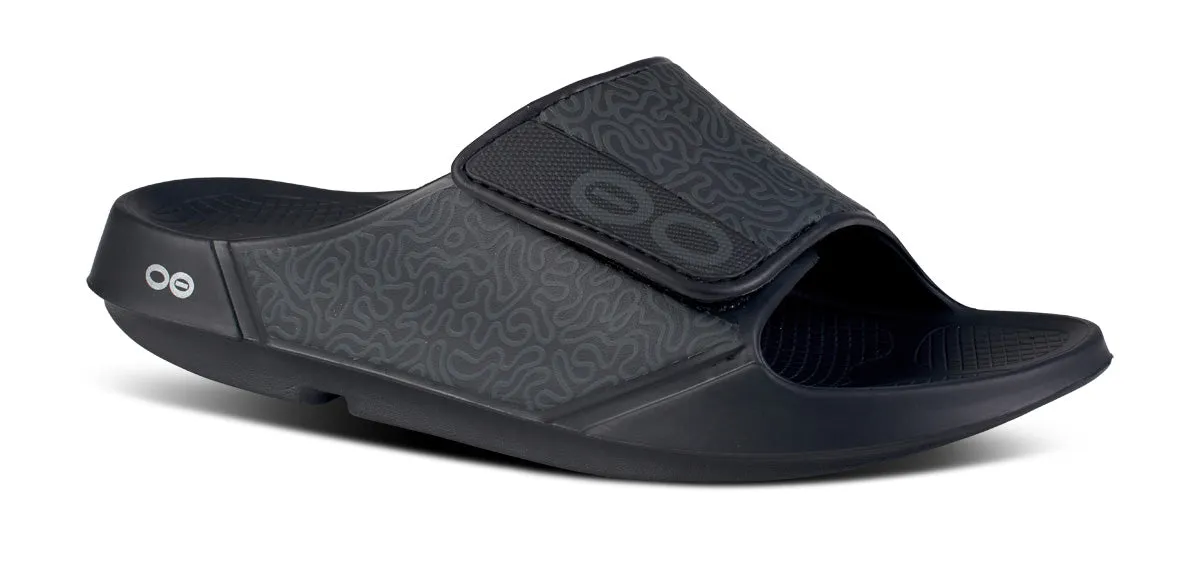 OOFOS OOahh Sport Flex Unisex Slide - Black Labyrinth