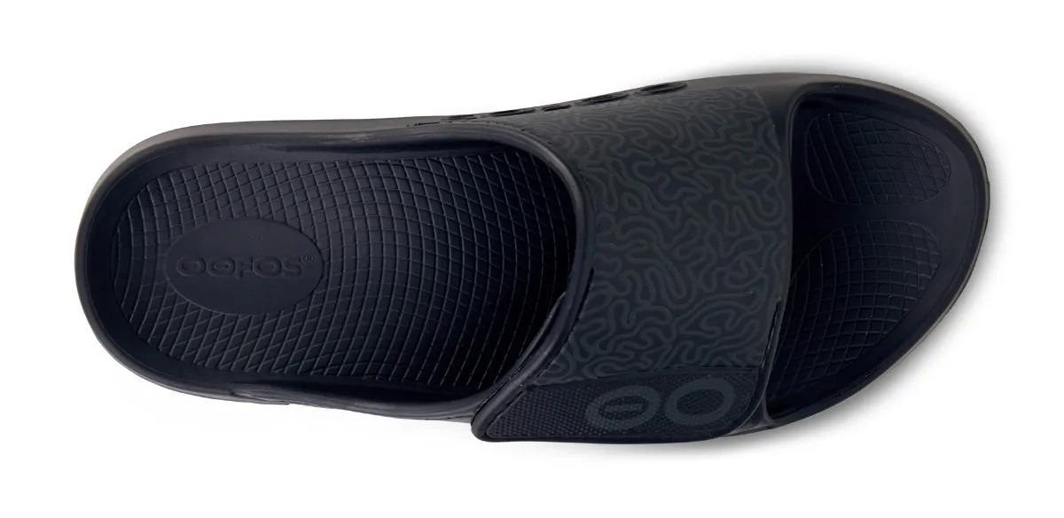 OOFOS OOahh Sport Flex Unisex Slide - Black Labyrinth