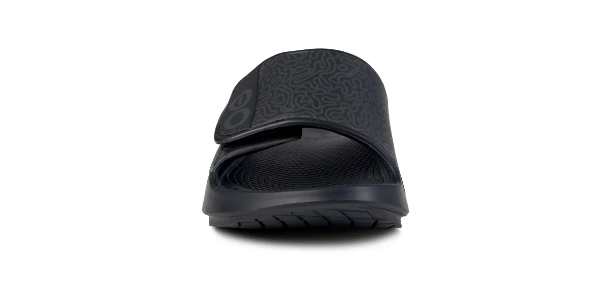 OOFOS OOahh Sport Flex Unisex Slide - Black Labyrinth