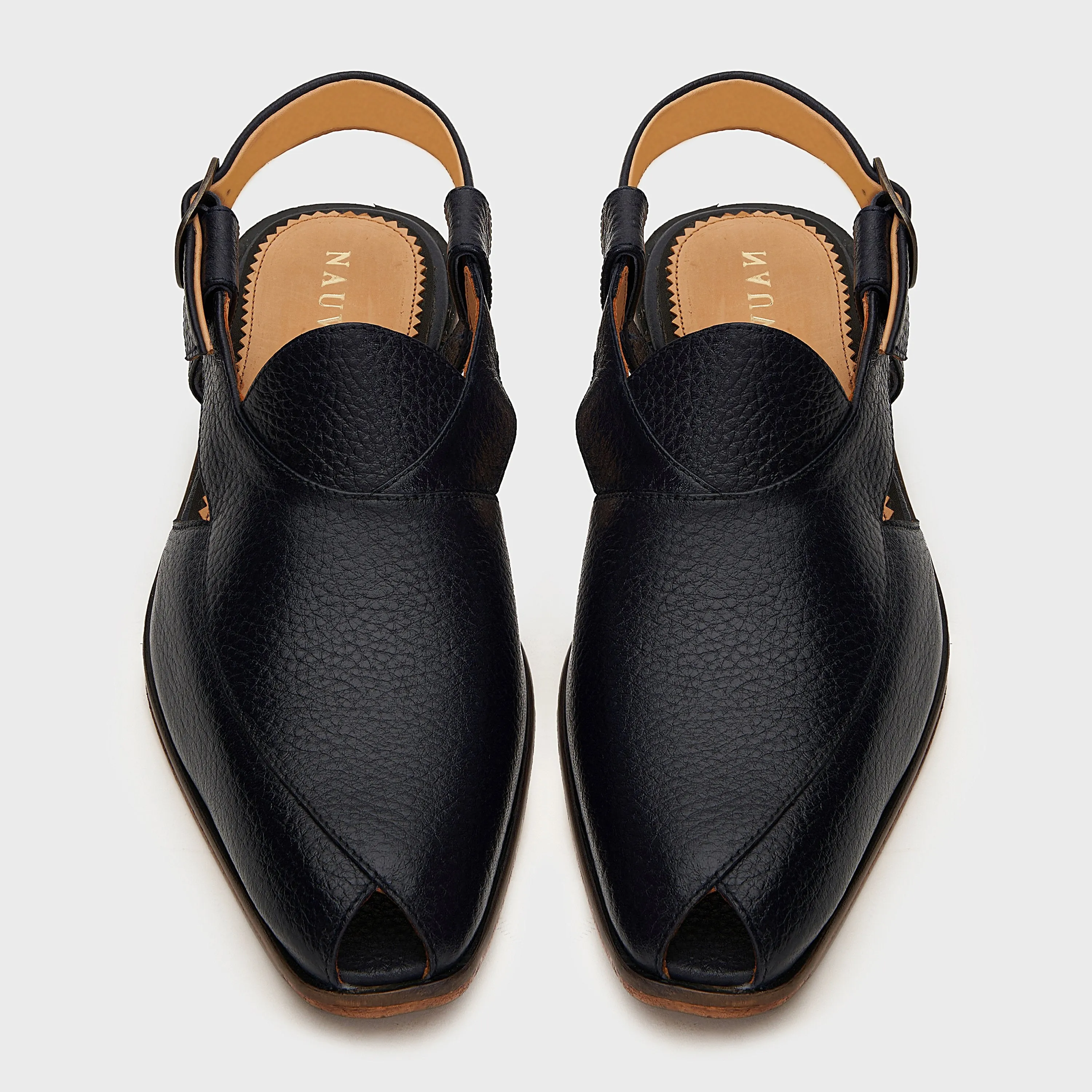 Peshauri Baandh | Black Milled Leather