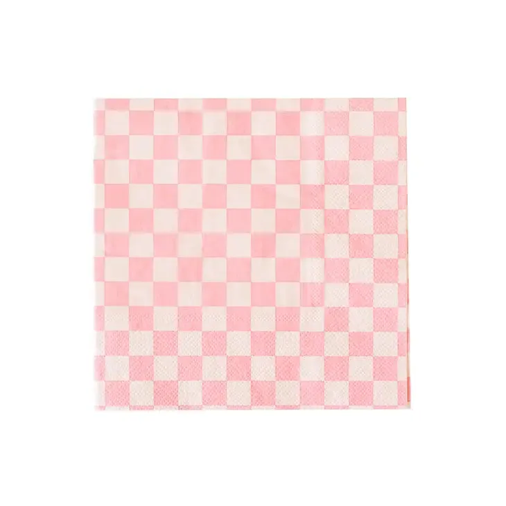 Pink Check It Cocktail Napkins (20 pack)