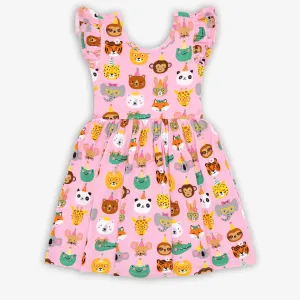 Pink Party Pals Flutter Skater Dress