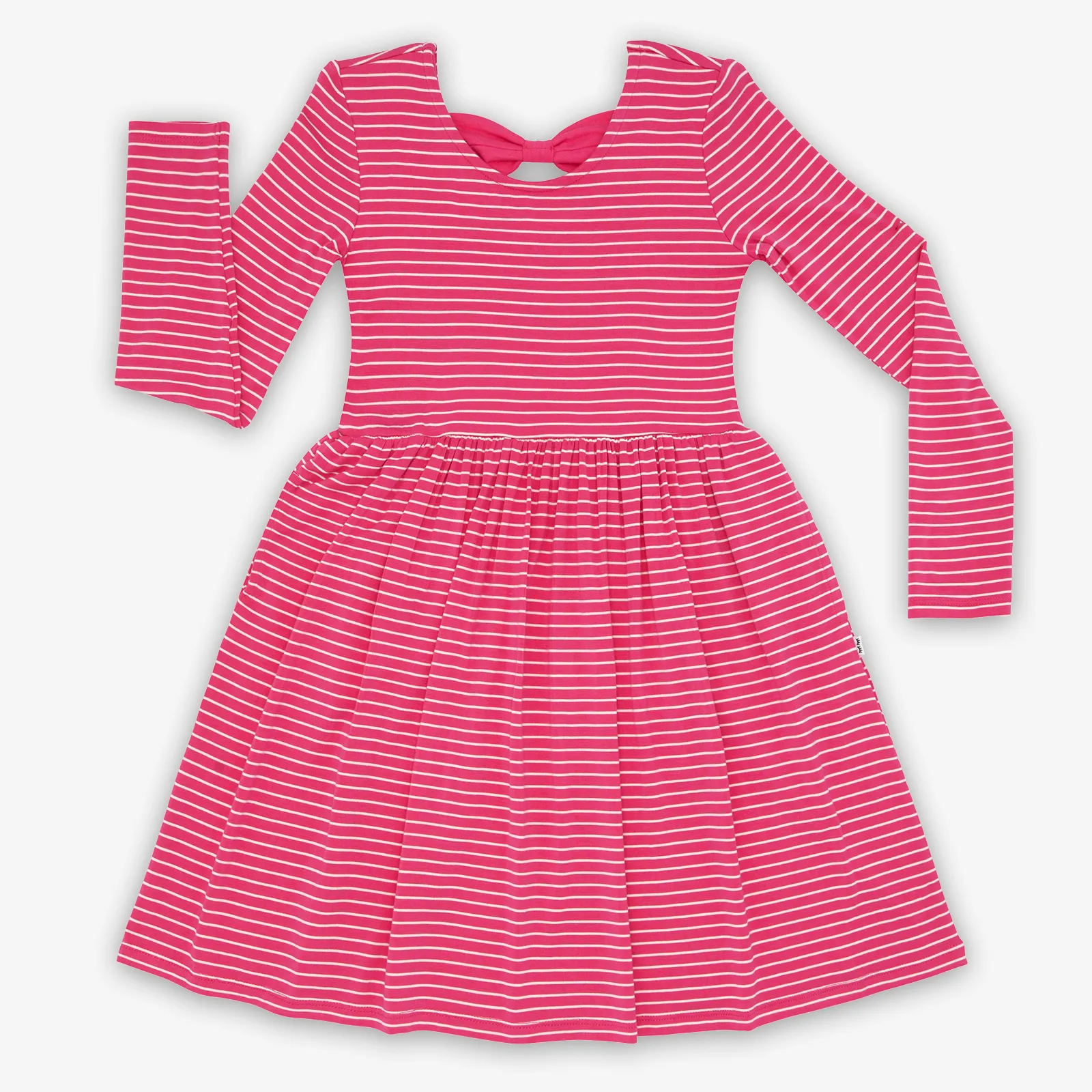 Pink Punch Stripes Bow Back Skater Dress