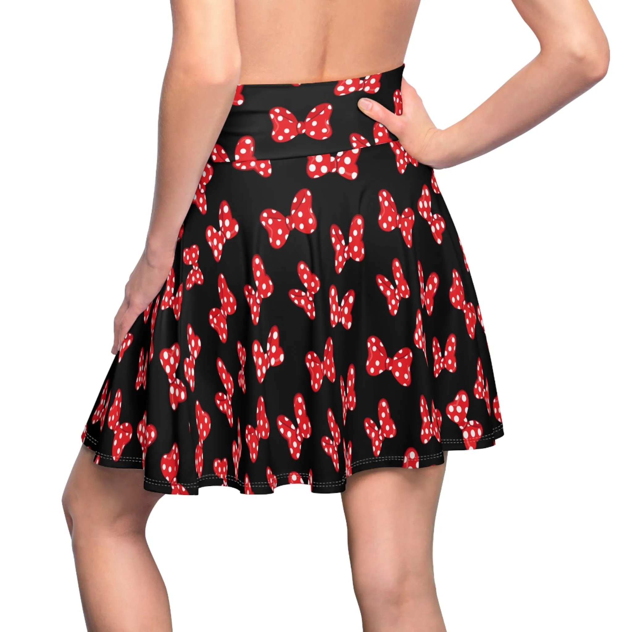 Polka Dot Bows Women's Skater Skirt