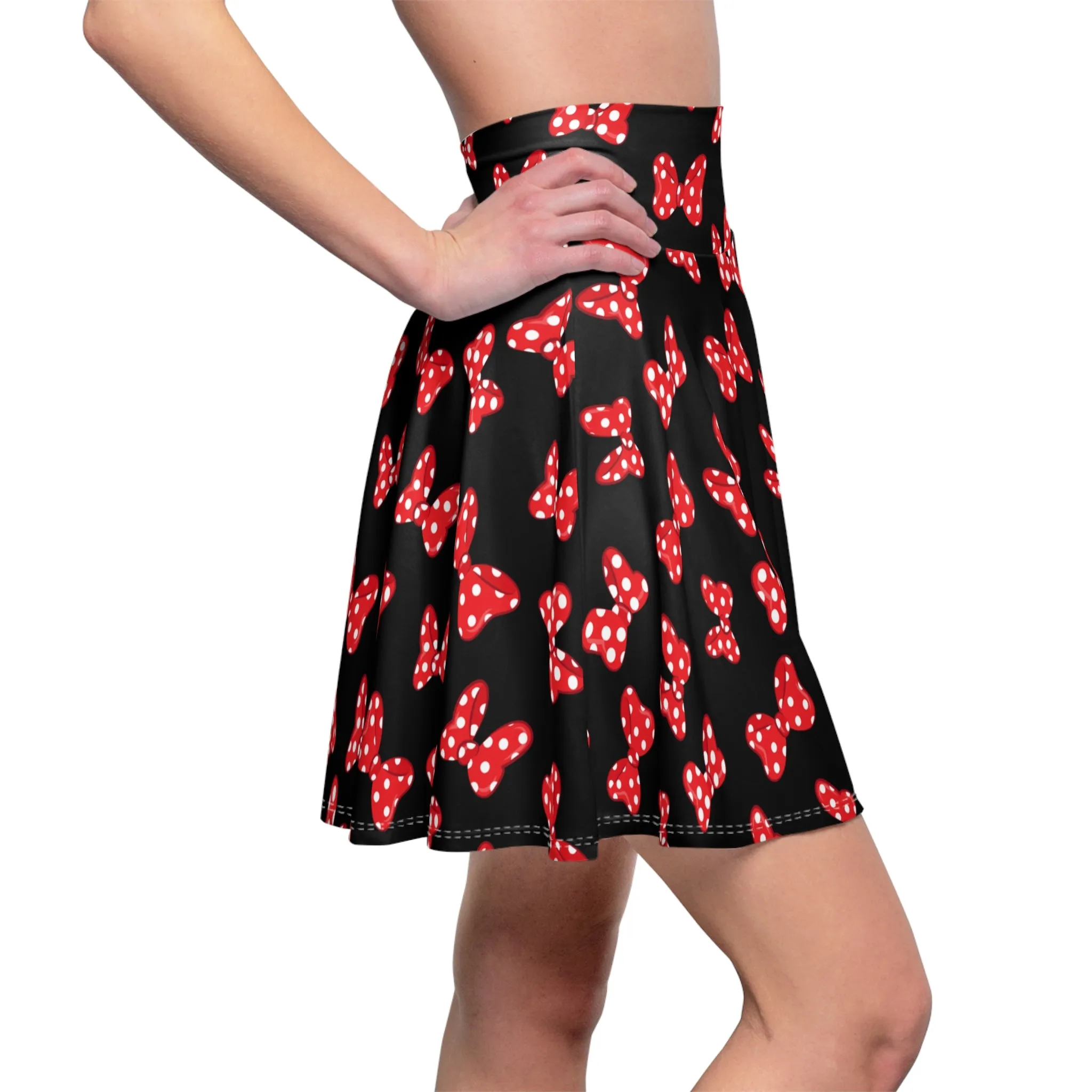 Polka Dot Bows Women's Skater Skirt