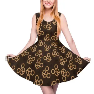 Pretzels Women's Sleeveless Round Neck Skater Dress