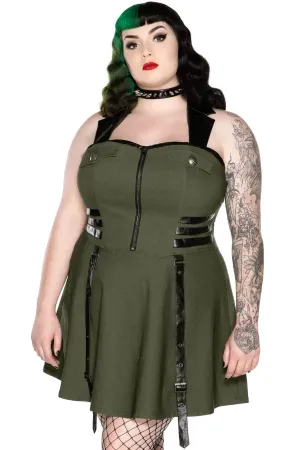 Psy-Ops Halter Dress [KHAKI] [PLUS] - Resurrect