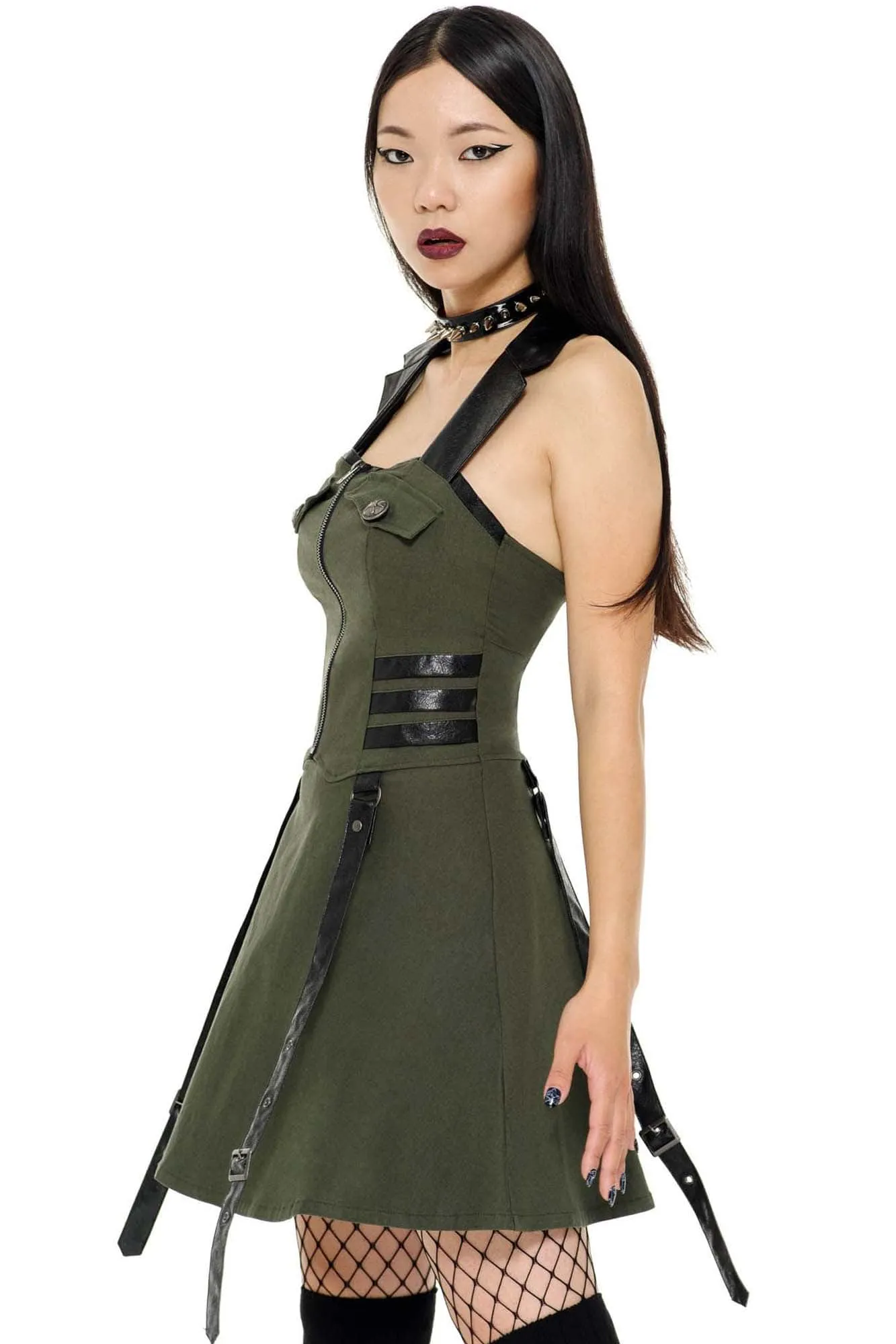 Psy-Ops Halter Dress [KHAKI] - Resurrect