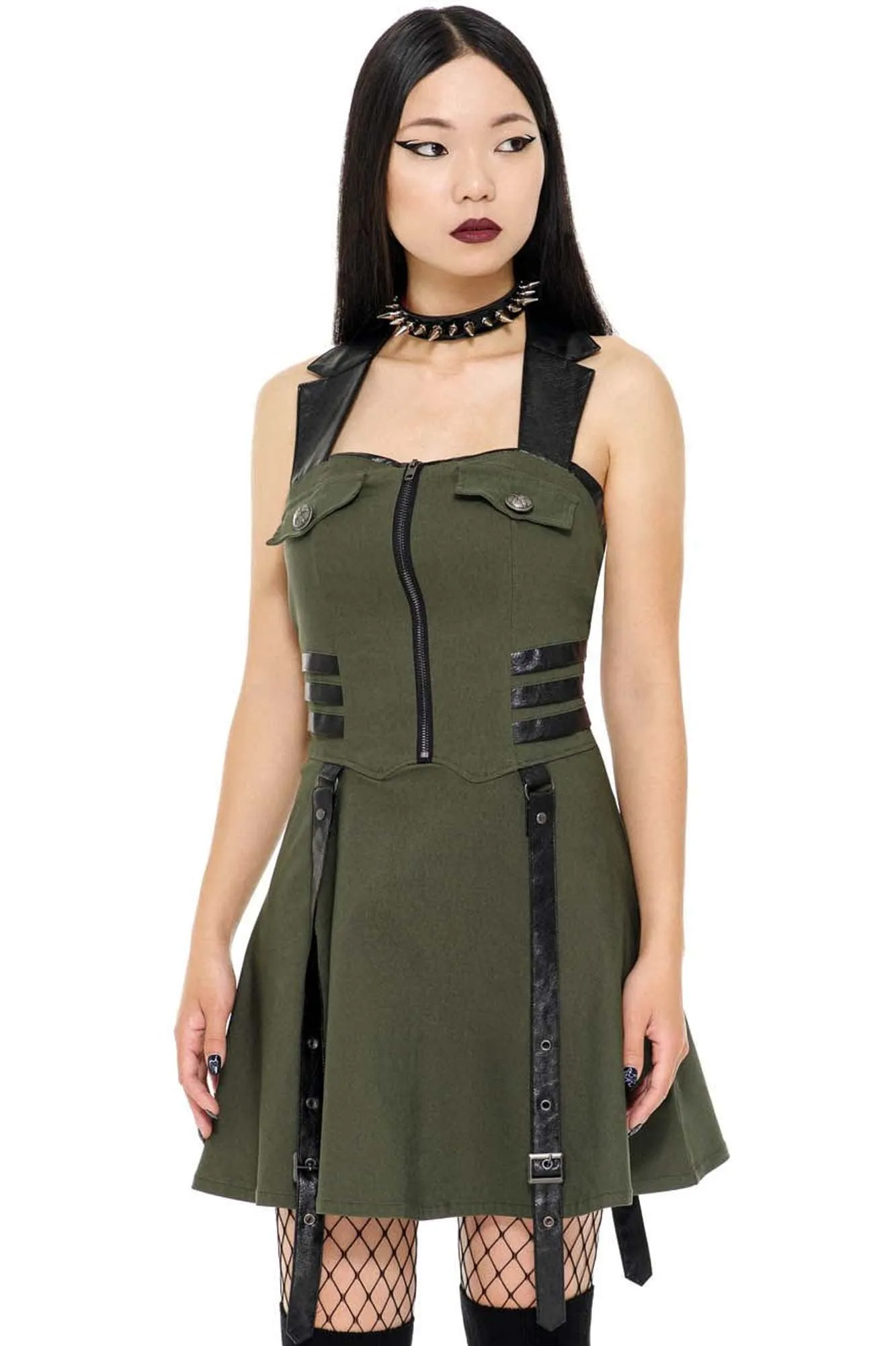 Psy-Ops Halter Dress [KHAKI] - Resurrect