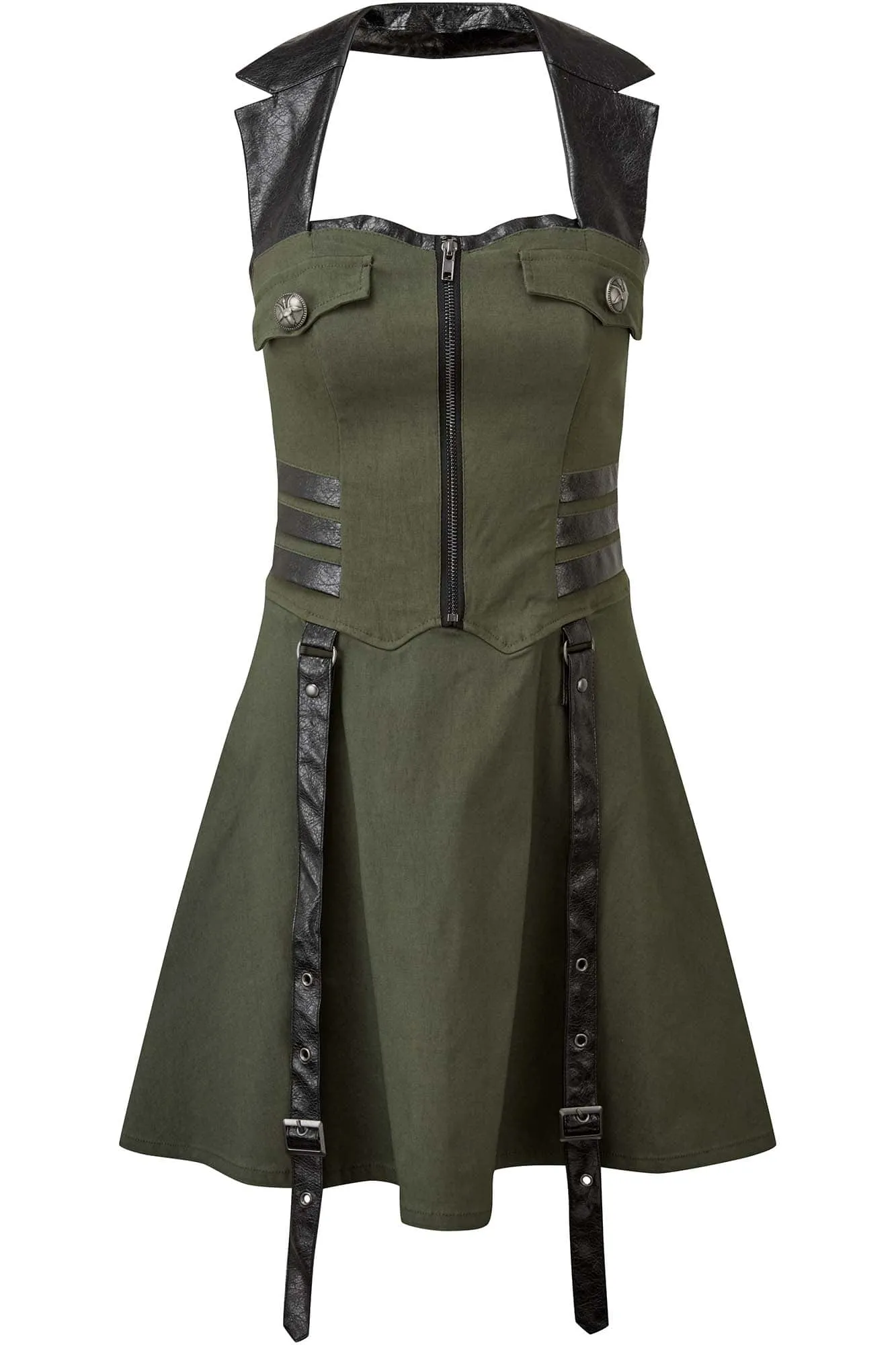 Psy-Ops Halter Dress [KHAKI] - Resurrect