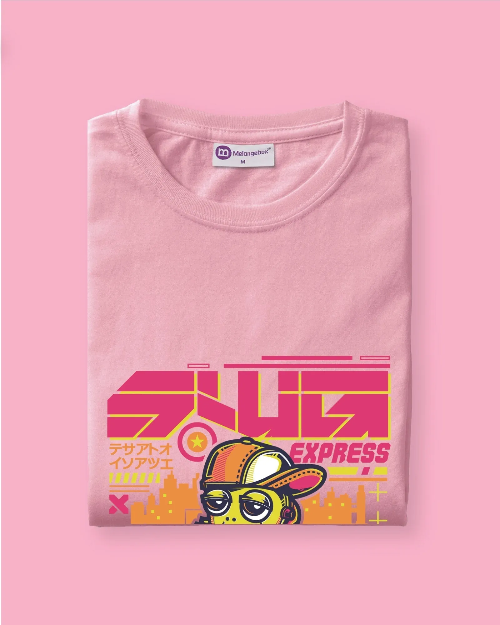 Robo Skater Crew Neck: Baby Pink