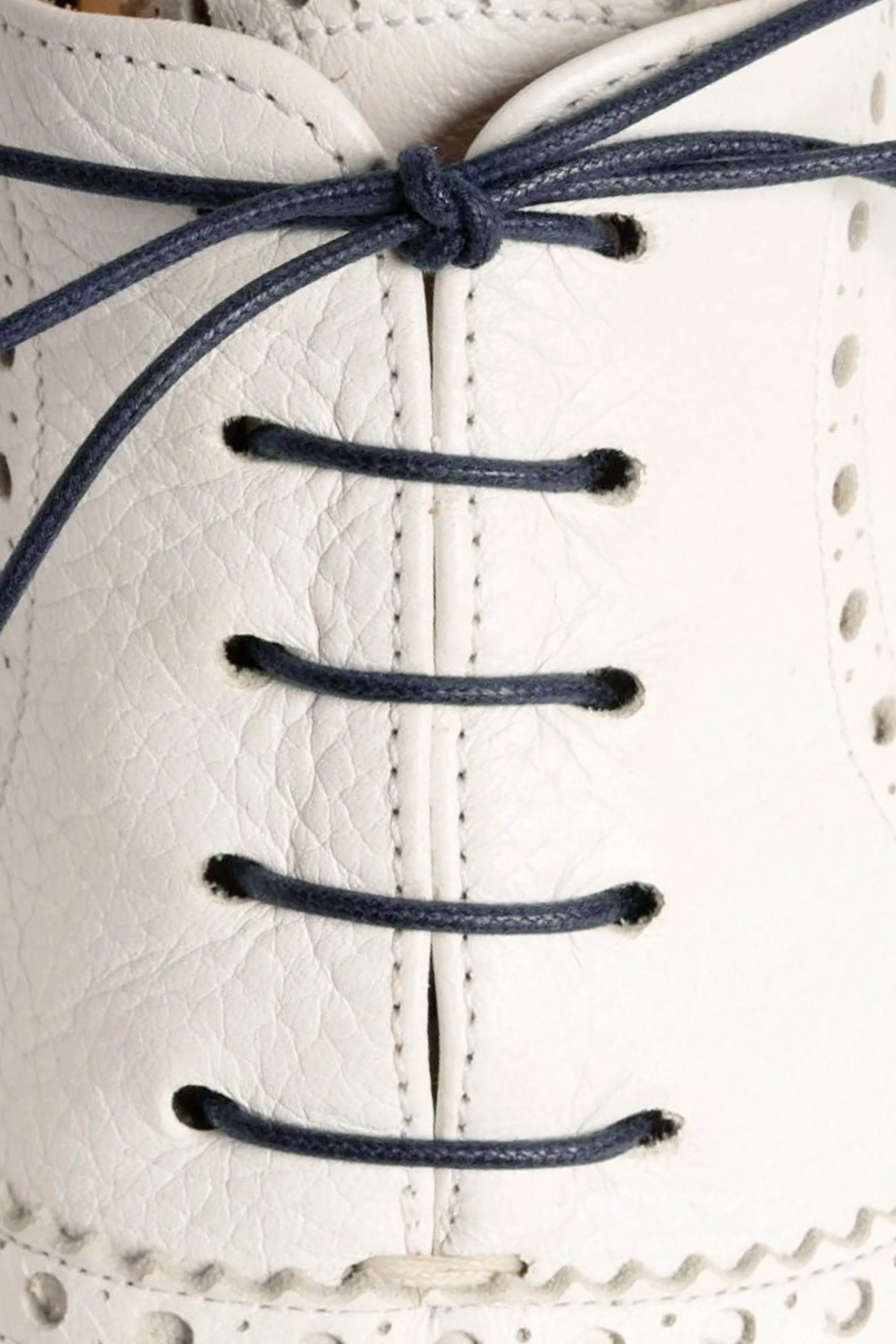 Round Navy Waxed Cotton Shoelaces