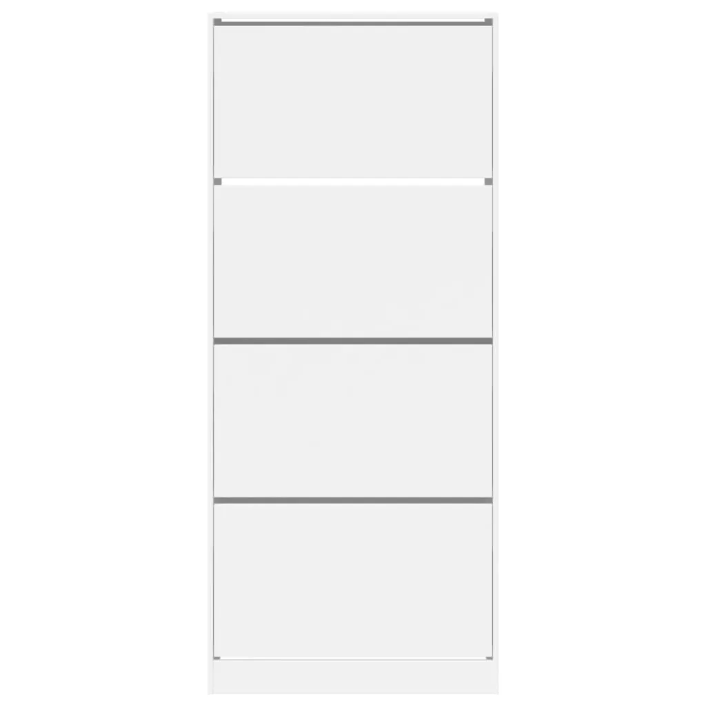 Shoe Cabinet with 4 Flip-Drawers White 80x34x187.5 cm