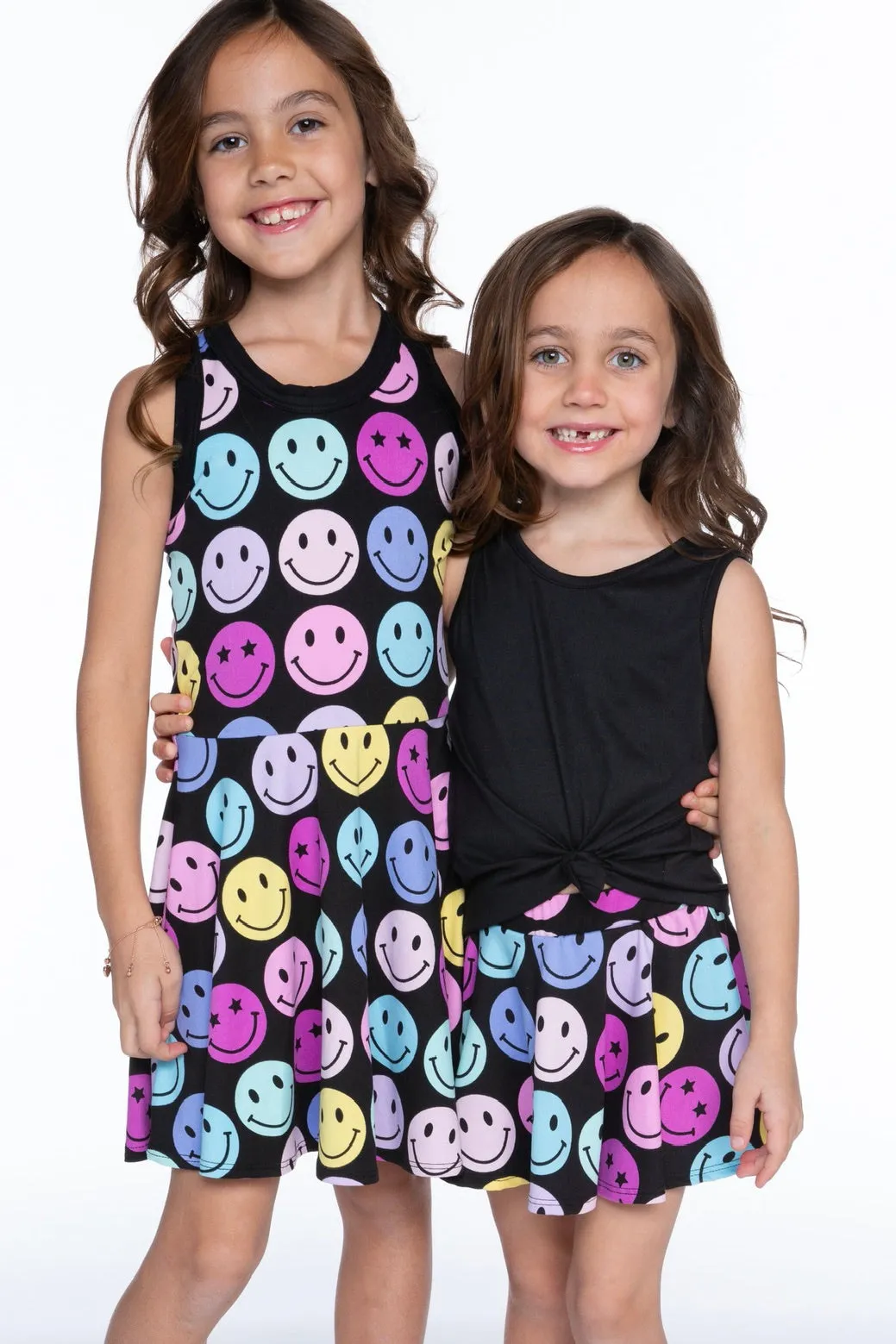 Simply Soft Racerback Skater Dress - Black Multi Smile