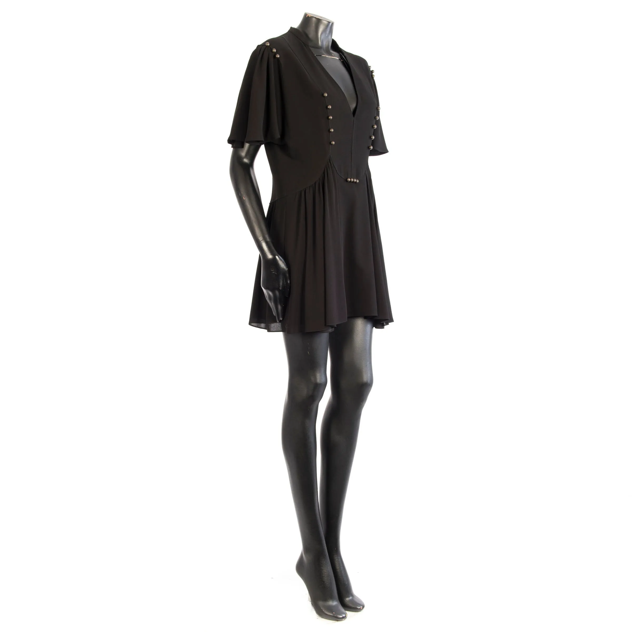 Skater Dress In Black Viscose Crepe