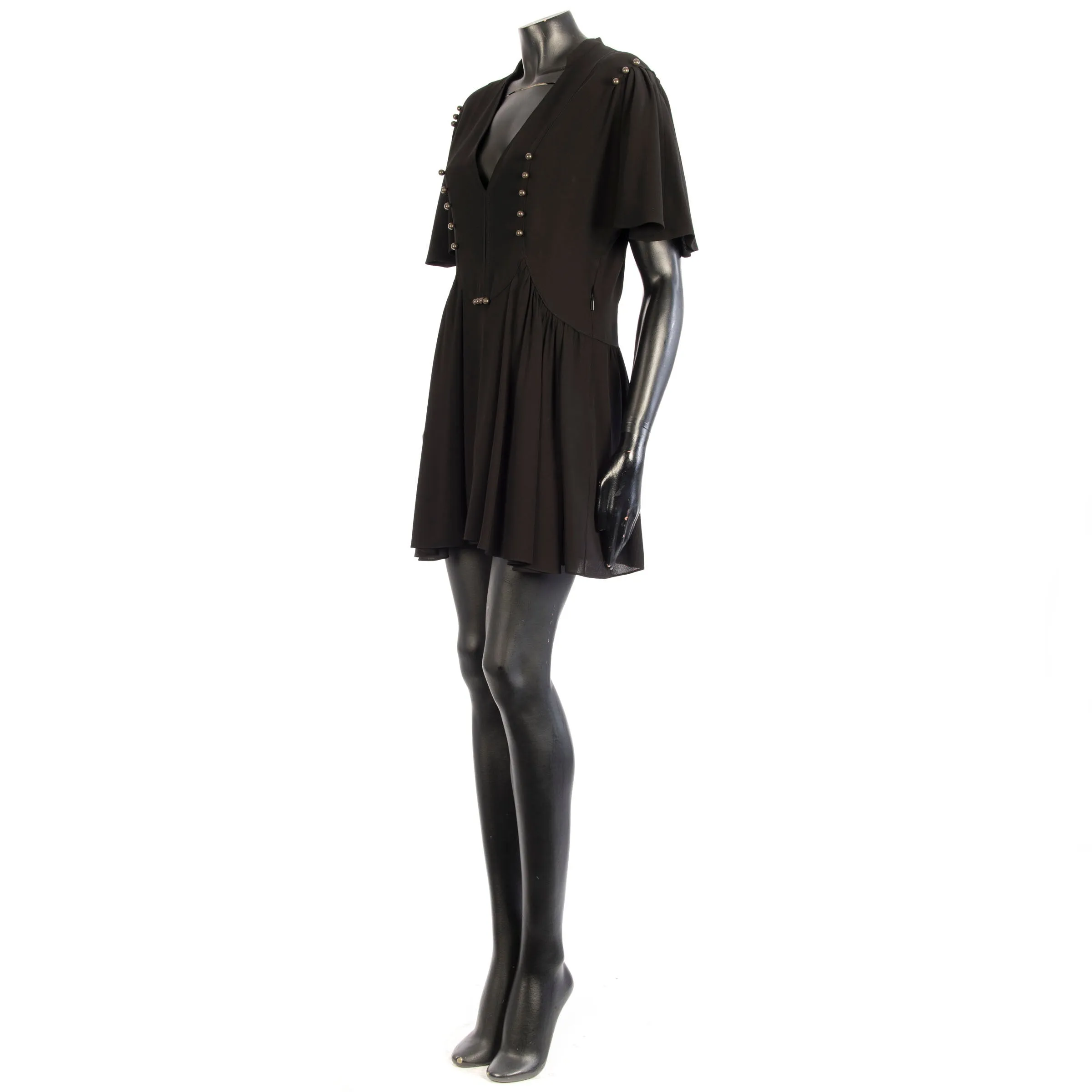 Skater Dress In Black Viscose Crepe