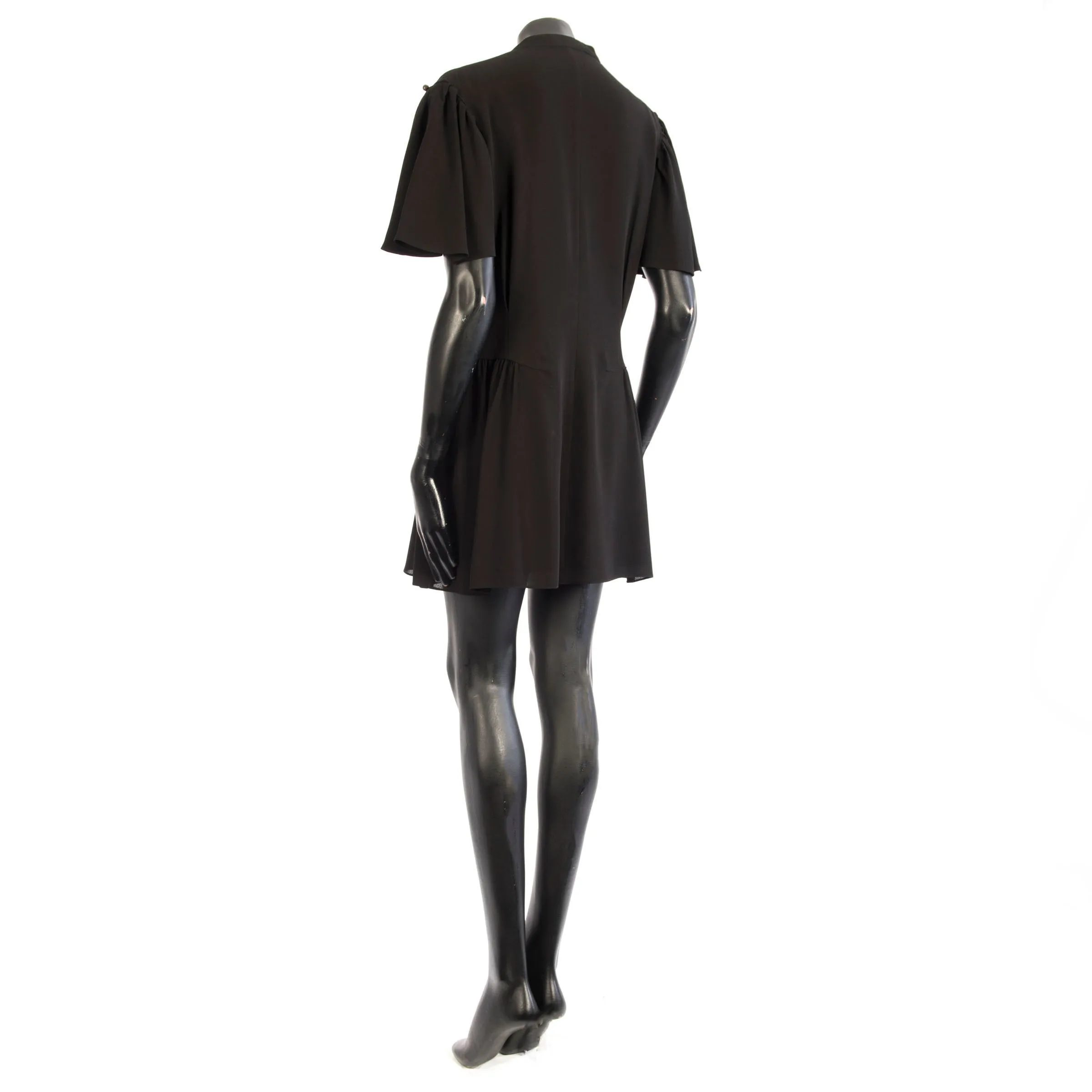 Skater Dress In Black Viscose Crepe