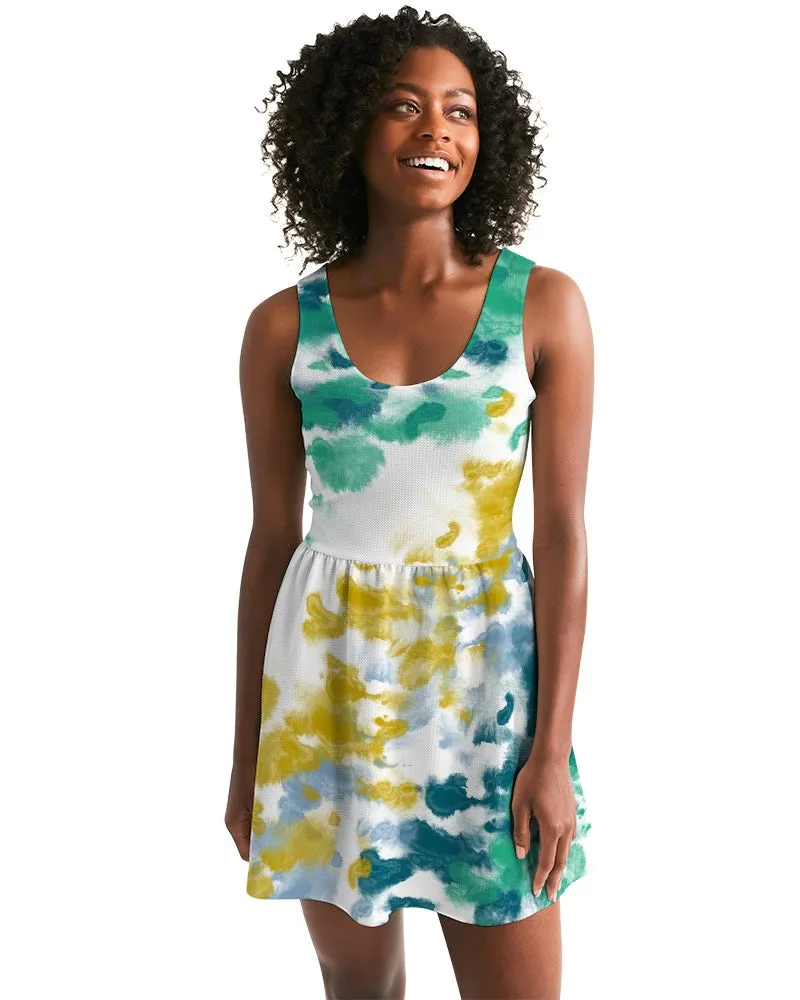 SMF Seaweed Feminine Scoop Neck Skater Dress