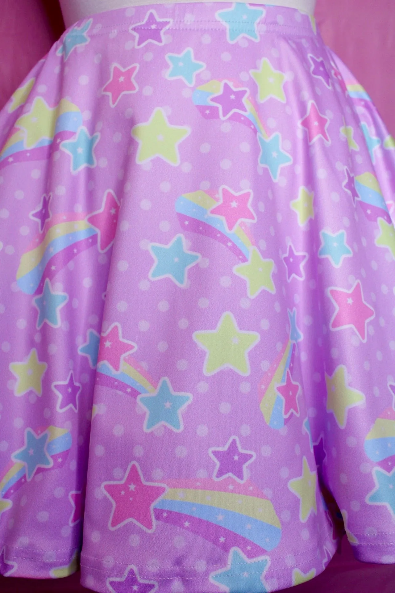 Starry Party Purple Skater Skirt [Made To Order]