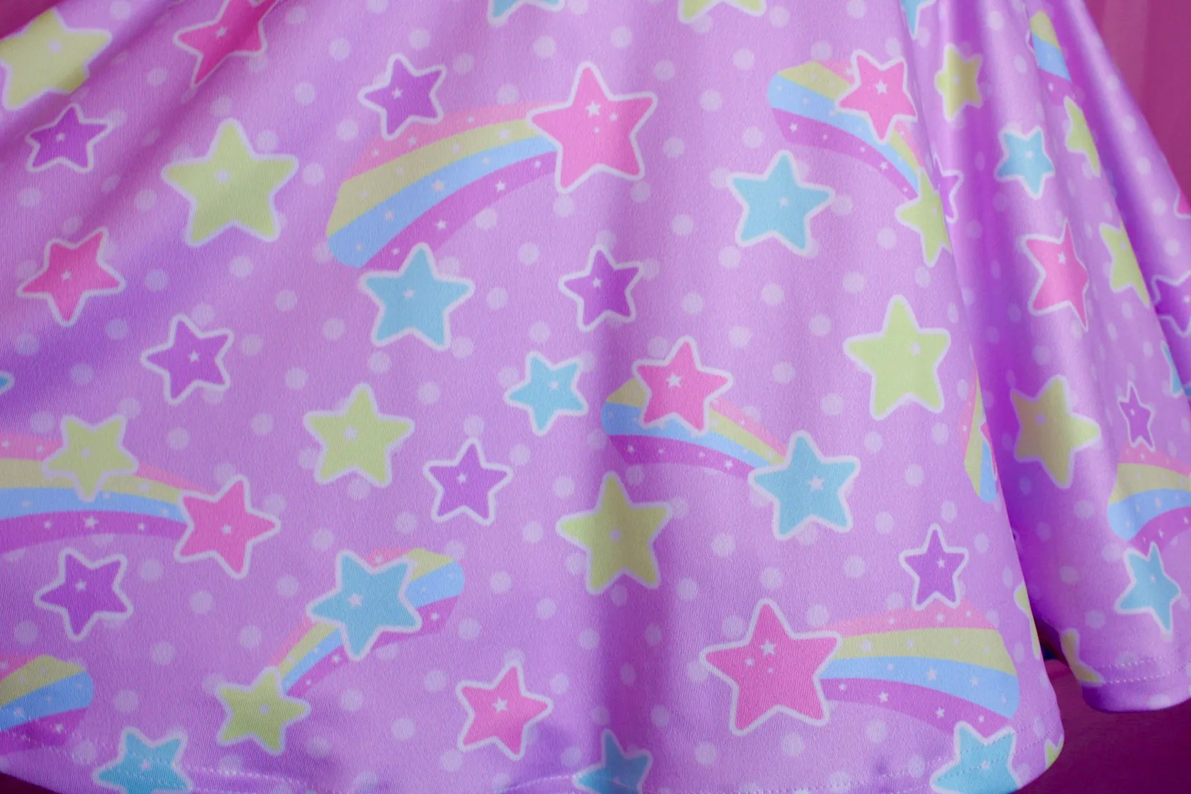 Starry Party Purple Skater Skirt [Made To Order]