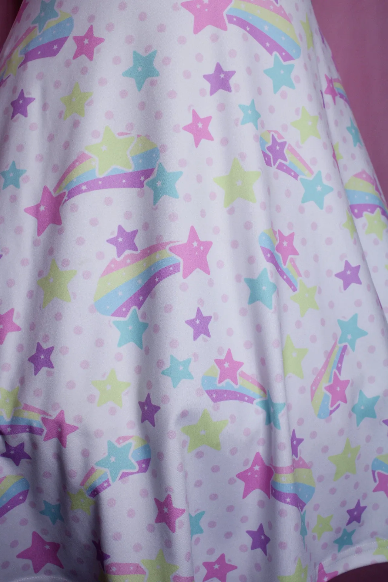 Starry Party White Skater Skirt [made to order]