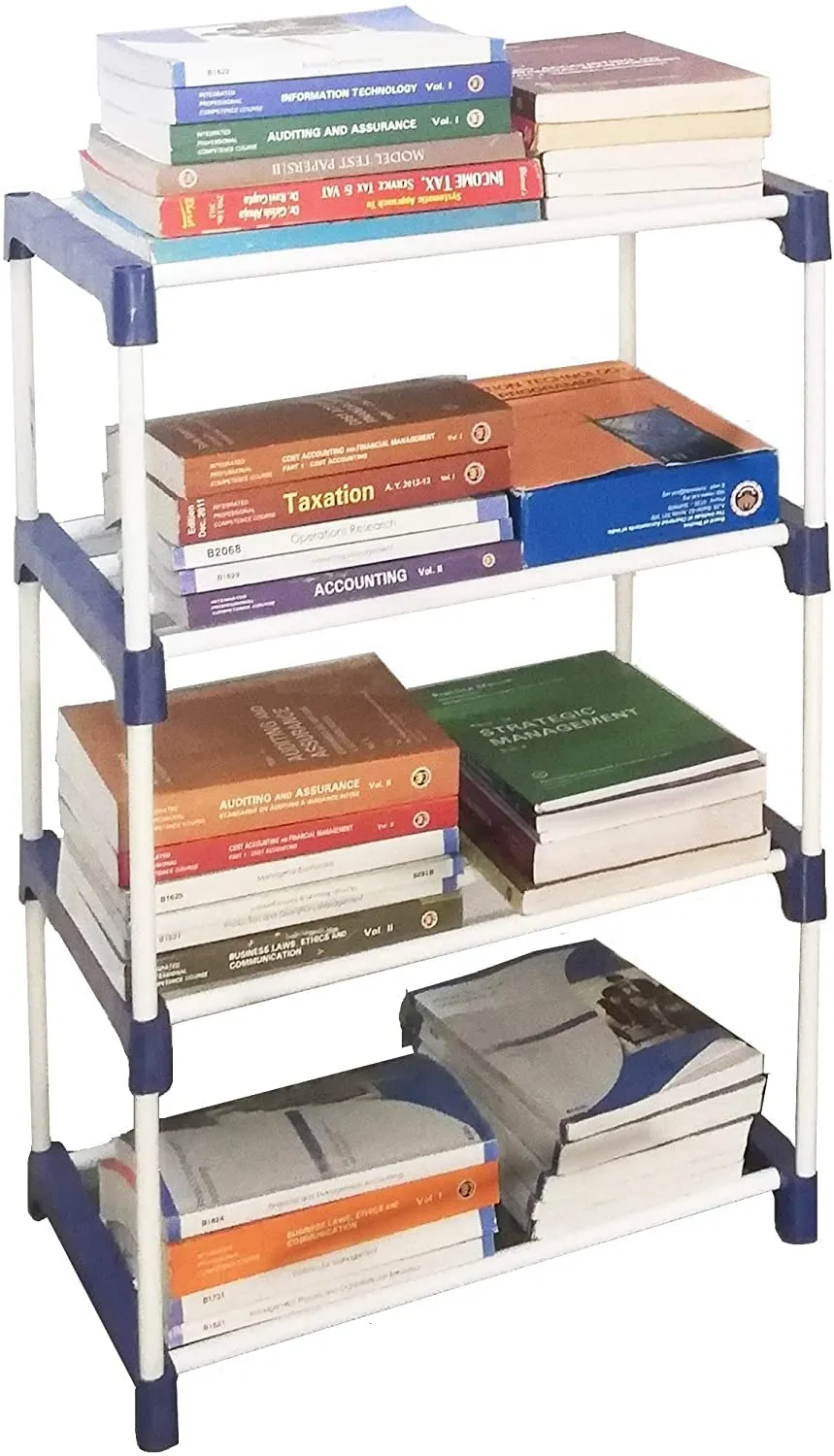 STRONGER STORE ASIAN Metal & Plastic Extra Strong shoe rack Multipurpose Shelves Shoes, Clothes, Books & Utility Rack Plastic, MILD Steel Shelf (heavy duty blue 4 SHELF)