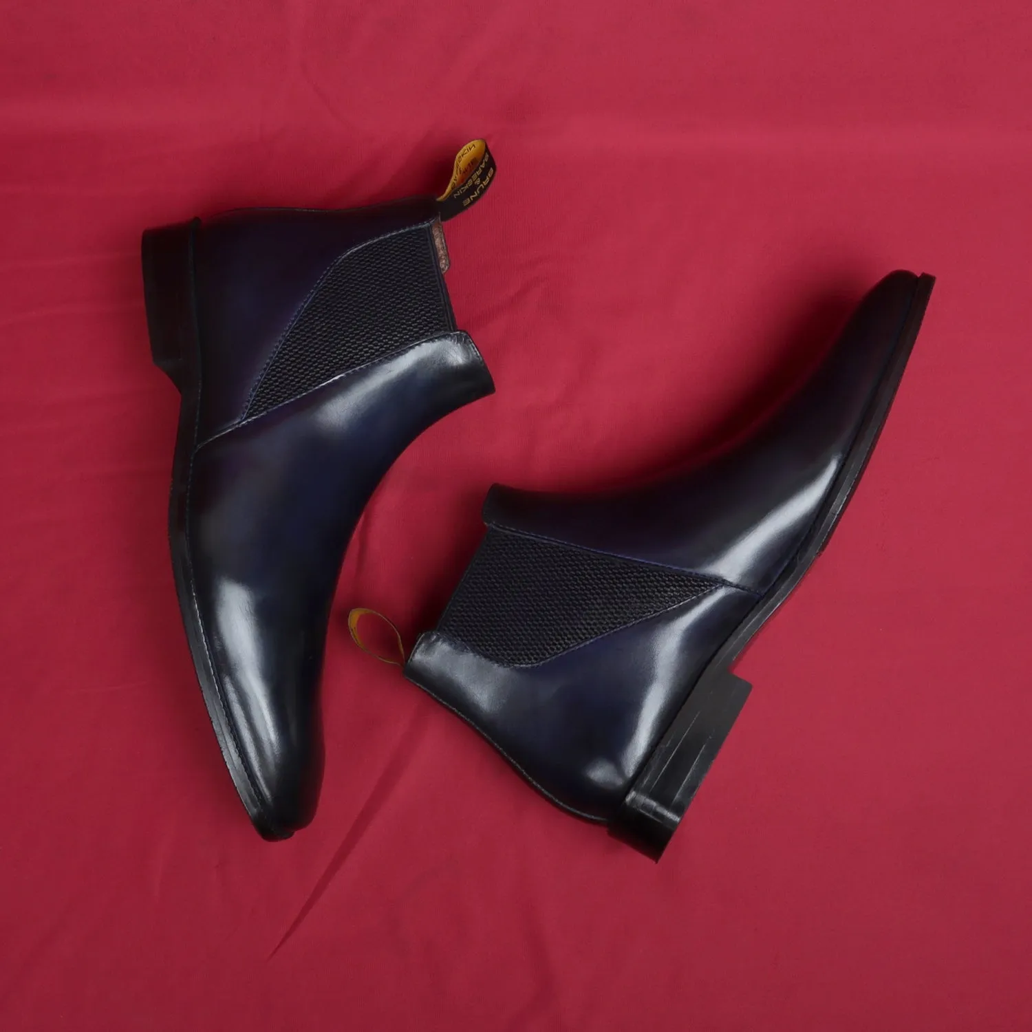 Stylish Sharp Elastic Blue Leather Chelsea Boot for Men By Brune & Bareskin